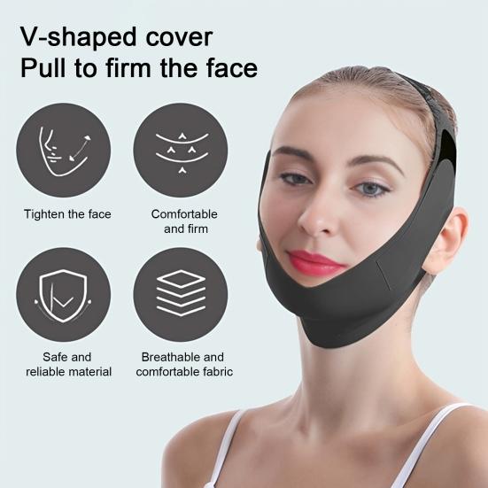 V Line Lifting Strap Face-slimming Mask Adjustable Chin Strap Jawline Shaper Breathable Jaw Strap for Sleeping
