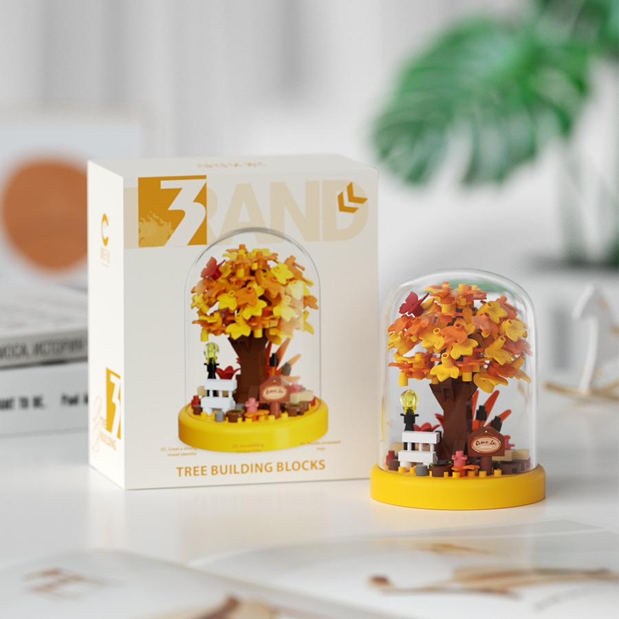 non-toxic Mini Cherry Blossom Tree House Building Block Toys Educational Kids Toys Sakura Bonsai Decorations Mother's Day gift