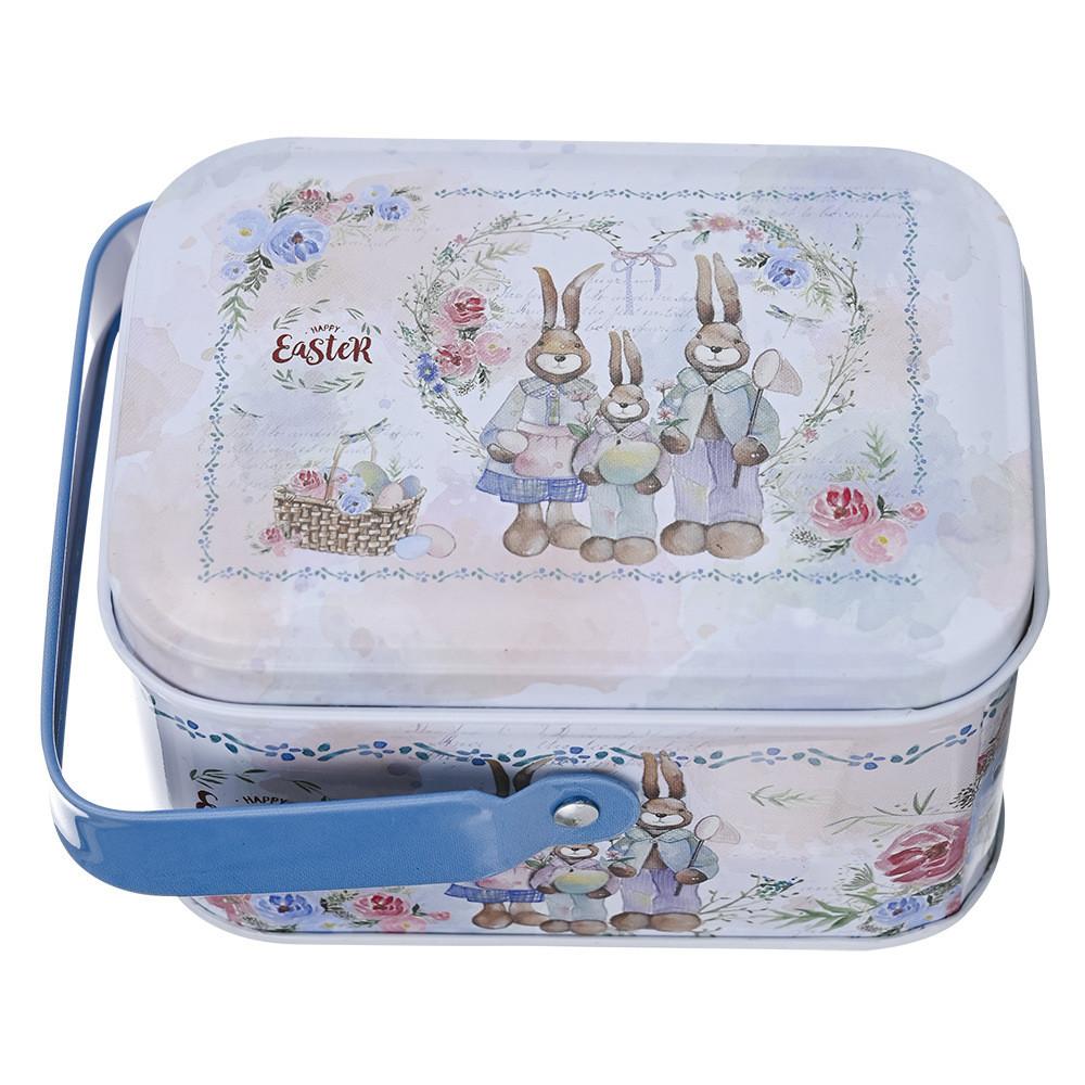 Cheerful Easter Bunny Biscuit Box Stylish Tin For Treats Ideal For Kids Gifts