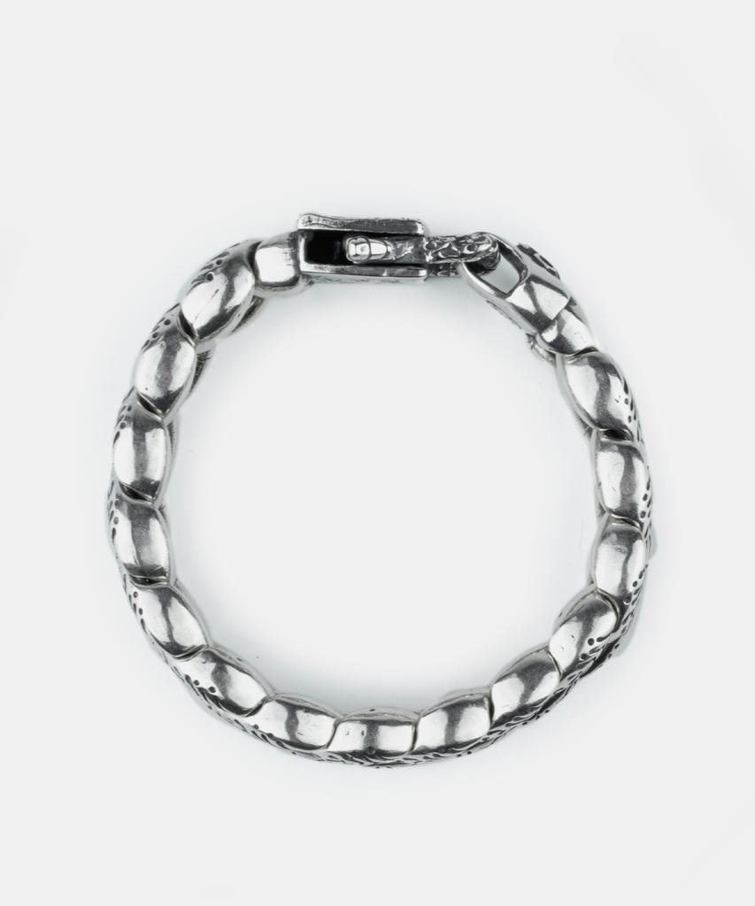 Sheen666 599 Paisley Silver Bracelet Snake Clasp