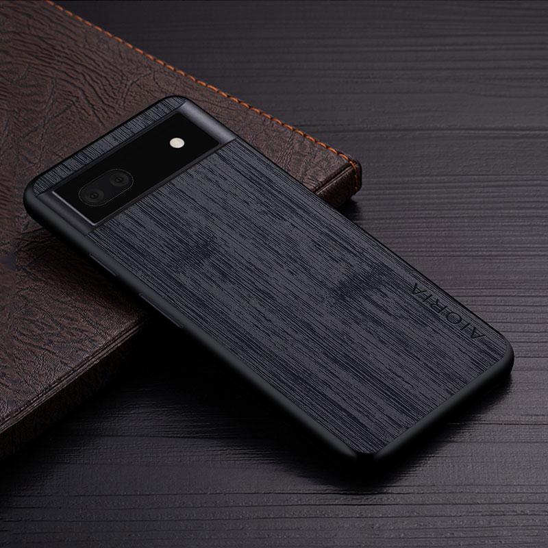 Case for Google Pixel 6A 5G Funda Bamboo Wood Pattern Leather Phone Cover Luxury Coque for Google Pixel 6a Case Capa
