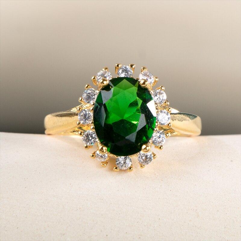 BELLA BOX Gorgeous Oval Blue Cubic Zirconia Ring Wedding Ceremony Party Luxury Accessories Women Elegant Design Fashion Jewelry