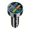 Fast Charging Car Charger with Multiple Ports, Digital Display, Flash Charging, and Convertor