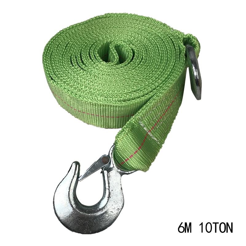 Tow Rope High Strength Double Thickened Layer 5 Ton 10 Ton Car Van Tow Truck Rope Pull Towing Strap Cable with Strong Metal Hook