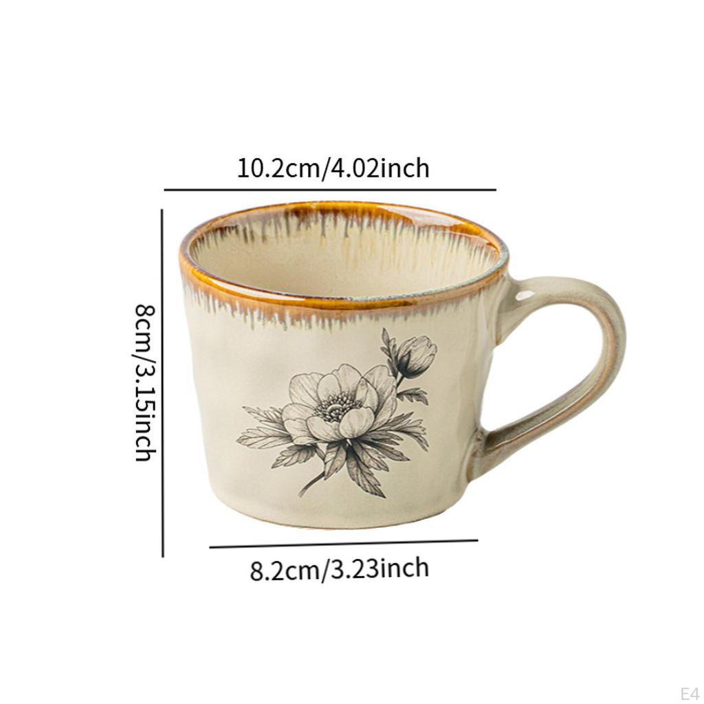 Керамическая кофейная кружка 385 мл Оригинальная посуда большой вместимости с нескользящей ручкой Вода Напиток