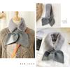 Color Autumn Winter Faux Fur Rabbit Windproof Knitted Wool Scarf Thicken Warm Neck Guard Scarves