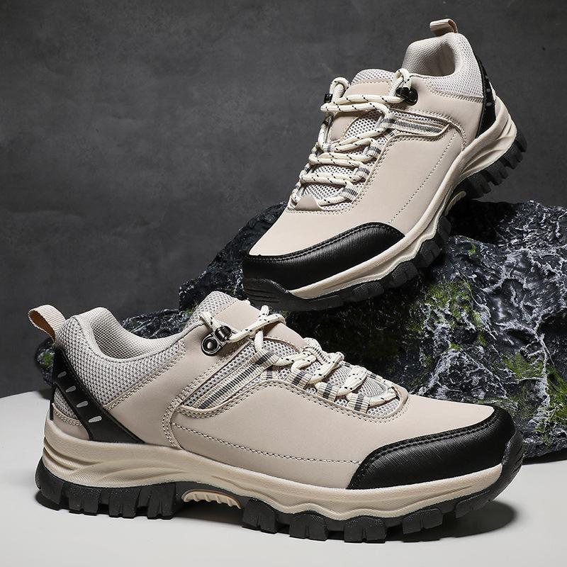 Large size outdoor sports non-slip travel shoes wear-resistant hiking shoes men's thick-soled low-top men's shoes