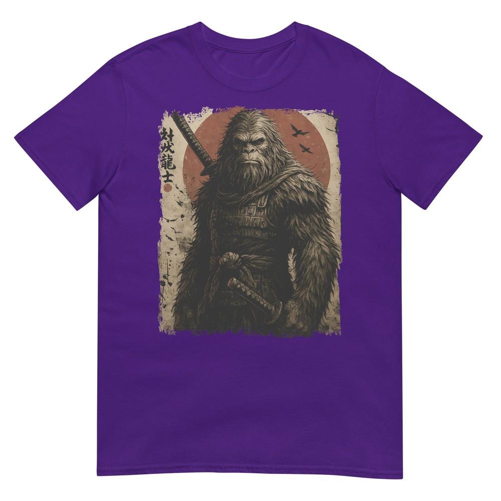 Vintage Japanese Art Anime Bigfoot Samurai Graphic Sasquatch TShirt