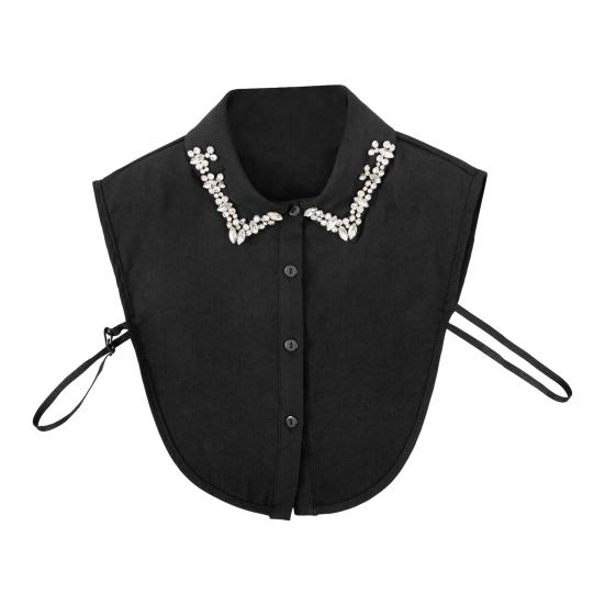 Блестящий съемный воротник со стразами, красный рождественский клетчатый, искусственный воротник, женский съемный накладной воротник, акцент для свитера