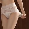 Sexy Underwear Women's Lace Large Size High Waist Briefs Extended Crotch 7A Antibacterial Thin No Trace Fat Plus Large Women's Triangle Panties
