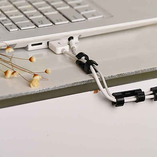 20Pcs Adhesive Data Cable Charging Wire Holder Clips Wall Desk Cord Organizer