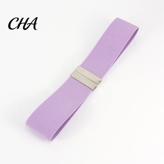 Wide Waist Cinching Band Elastic Belt, Adjustable Stretchy Belt with Metal Slimming Shapewear Square Buckle, Stylish Waistband for Dresses And