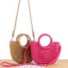 Simple Style Popular Semi-circular Paper Rope Woven Bag Beach Hand-woven Bag Vacation Women's Bag
