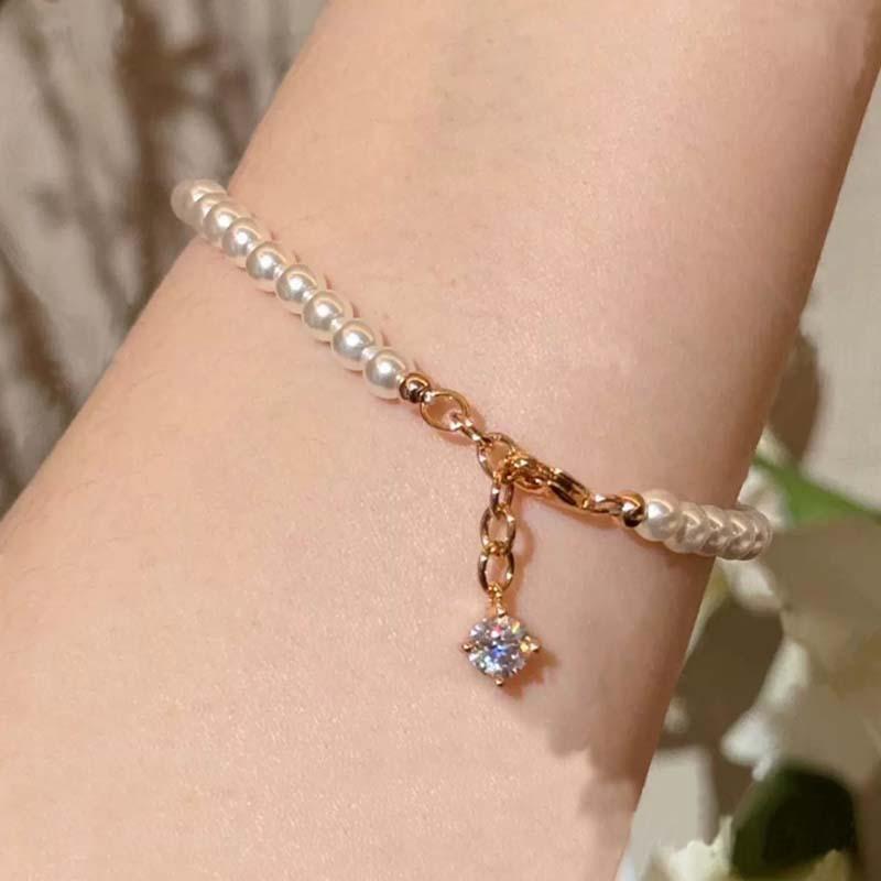 French Retro Exquisite High-End Cream White Pearl Bracelet Girls Light Luxury Niche Exquisite Temperament Simple Jewelry