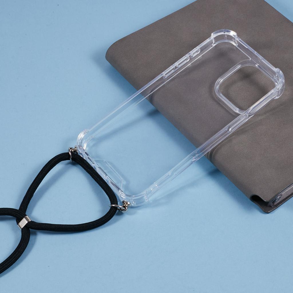 Для iPhone 16 Pro Чехол Усиленные 4 угла Акрил+ТПУ Чехол для телефона с регулируемым шнурком