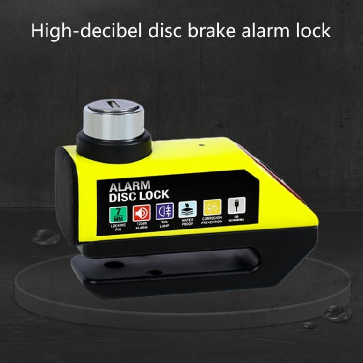 High Strength Metal Disc Brake Lock with 110dB Security Alarm Small Vehicle Alarm Lock for Motorcycle Bike Scooter