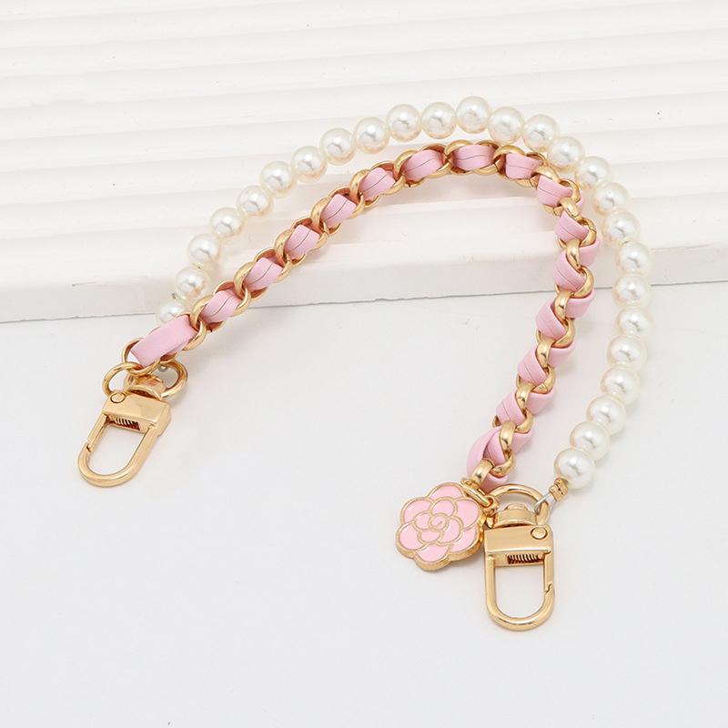 26Cm Pearl Purse Chain Short Handle Replacement Bag Chain Strap Metal Shoulder Chain Handbag Chain Accessories For Purse Bags