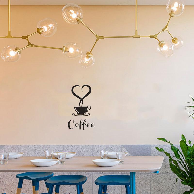 Coffee Wall Sticker Shop Restaurant Background Decor Decals Home Decorations Kitchen Removable Vinyl Wall Decorative Cafe Poster