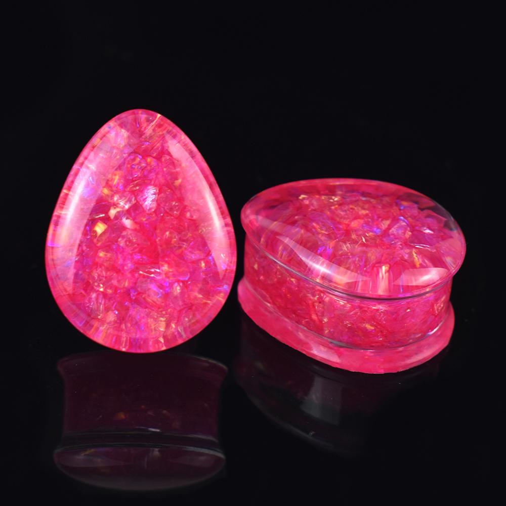 2 шт. 8-50 мм Многоцветные Блестящие Пайетки Капля Туннели Плаги Расширители Тоннели для Ушей Растяжки Пирсинг Украшения для Тела для Женщин Мужчин