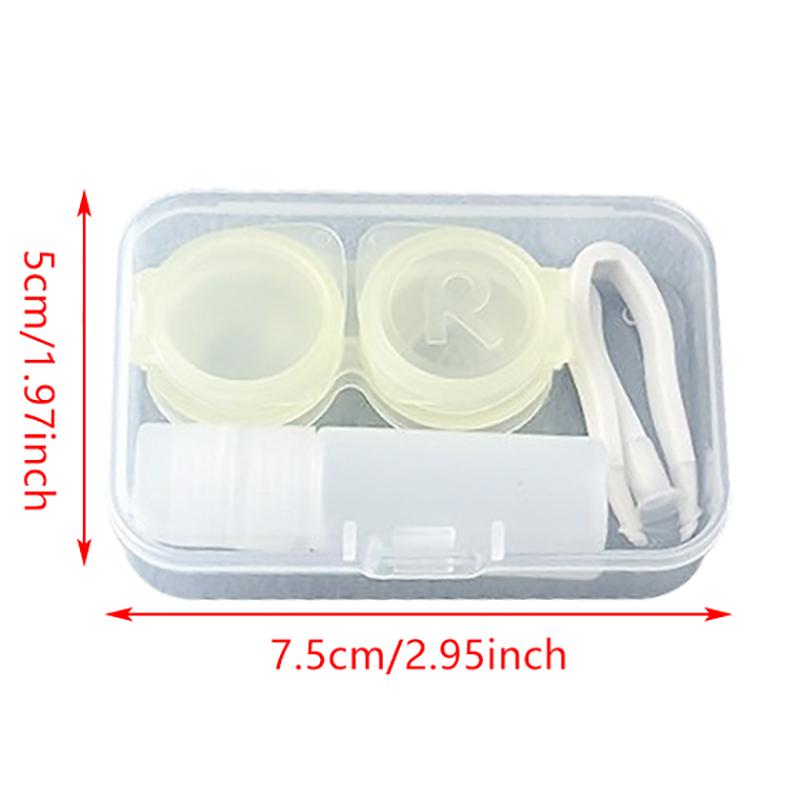 Plastic Contact Lens Cases Simple Transparent Portable Eye Contacts Lenses Holder Box With Tweezers Remover Tools