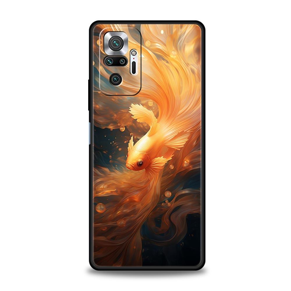 Goldfish Swimming Phone Case Cover for Redmi 14C 10C Note 15 14 13 12 10 11 K40 Pro Plus 5G Soft TPU Shockproof Shell Capas Bags