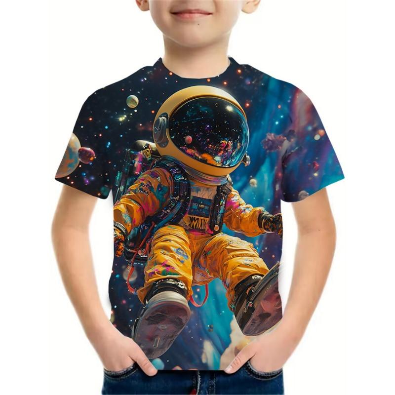 Fashion Children's T-Shirt Summer Short Sleeve T-Shirt for Boy Cartoon 3D Print Boys T-Shirt Crew Neck 2025 Children's Clothing