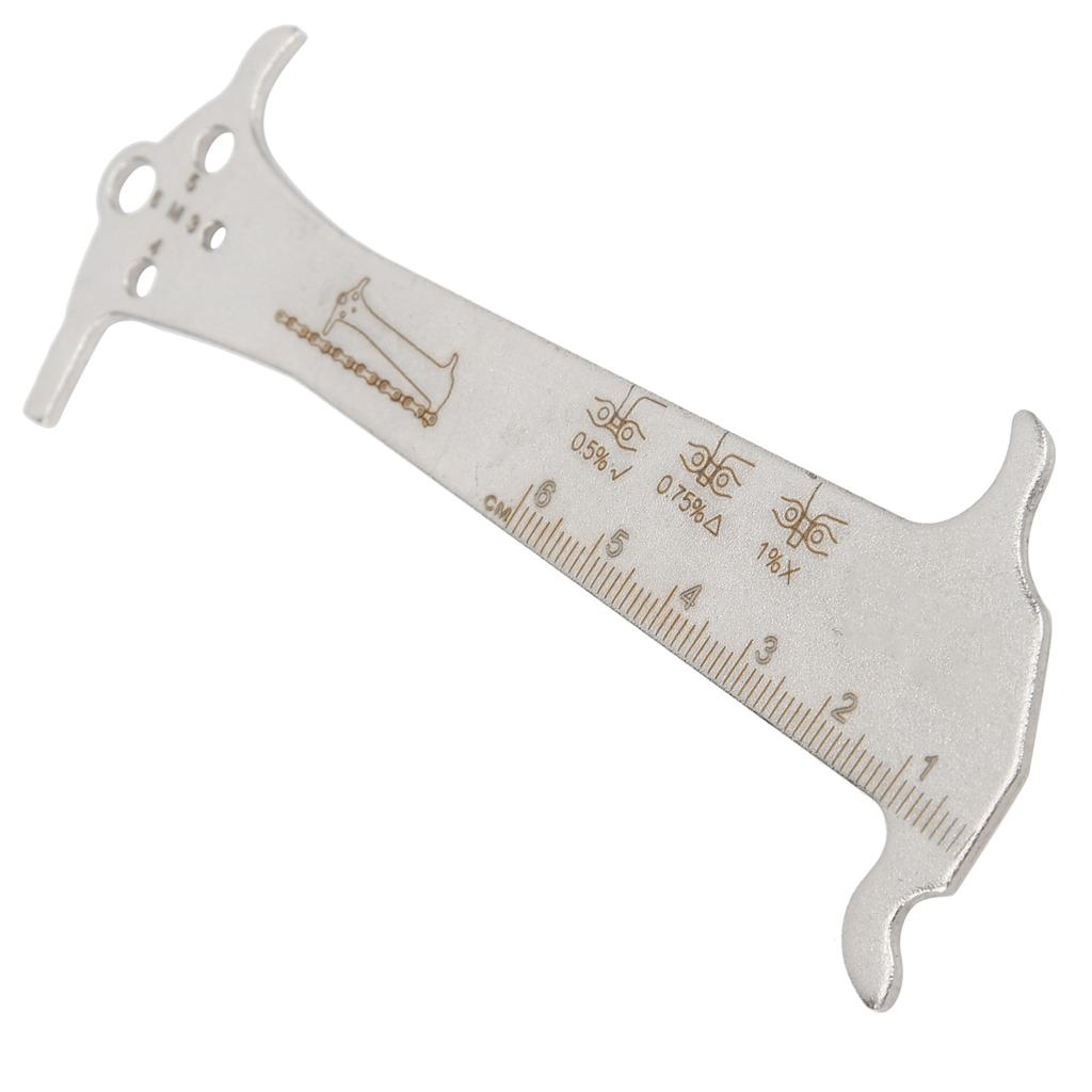 3 in 1 Mountain Bike Chain Measuring Ruler Road Bike Chain Wear Measuring Tool Silver