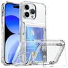 Подходит для Apple 16Promax Прозрачный чехол-книжка для телефона 15 слотов для карт Подставка 14 Полностью прозрачный кристальный защитный чехол