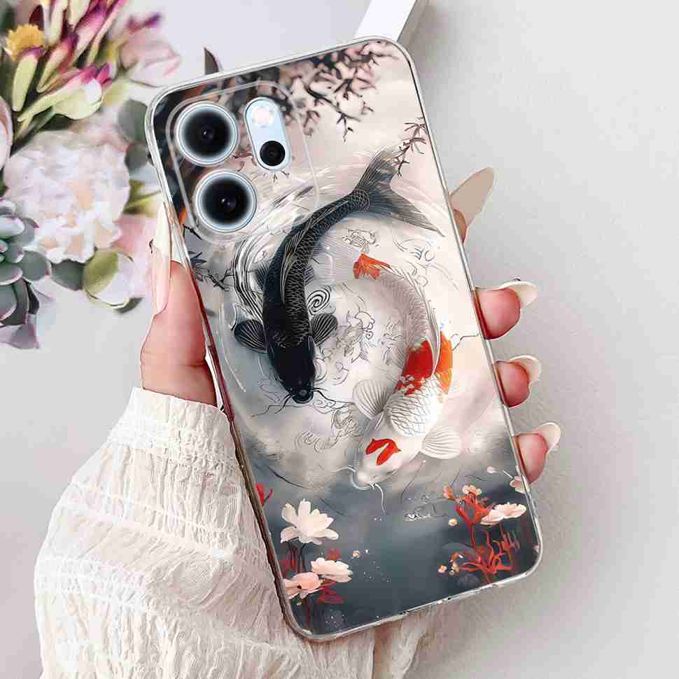 For Oppo Reno14 F 5G CPH27436.57" Case Colorful Butterfly Flowers TPU Soft Silicone Cover For Oppo Reno 14 F RENO14F Phone Cases