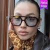Женские солнцезащитные очки 2023 года с двойной переносицей и большой оправой – европейская и американская мода