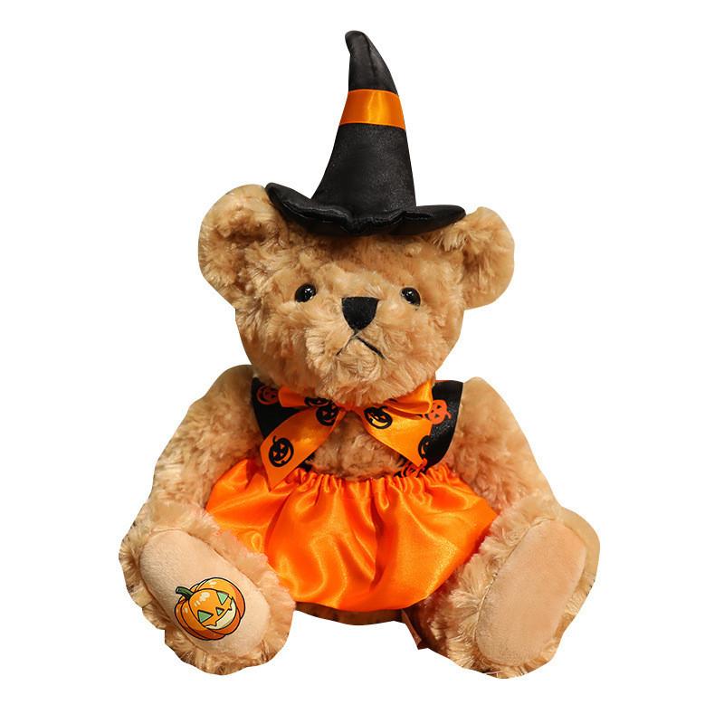 Halloween Teddy Bear Soft Plush With Witch Costume For Celebration Decor And Toys