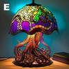 Creative Stained Plant Series Table Lamps Resin Colorful Bedroom Bedside Flower Mushroom Retro Table Night Lamp Atmosphere Light