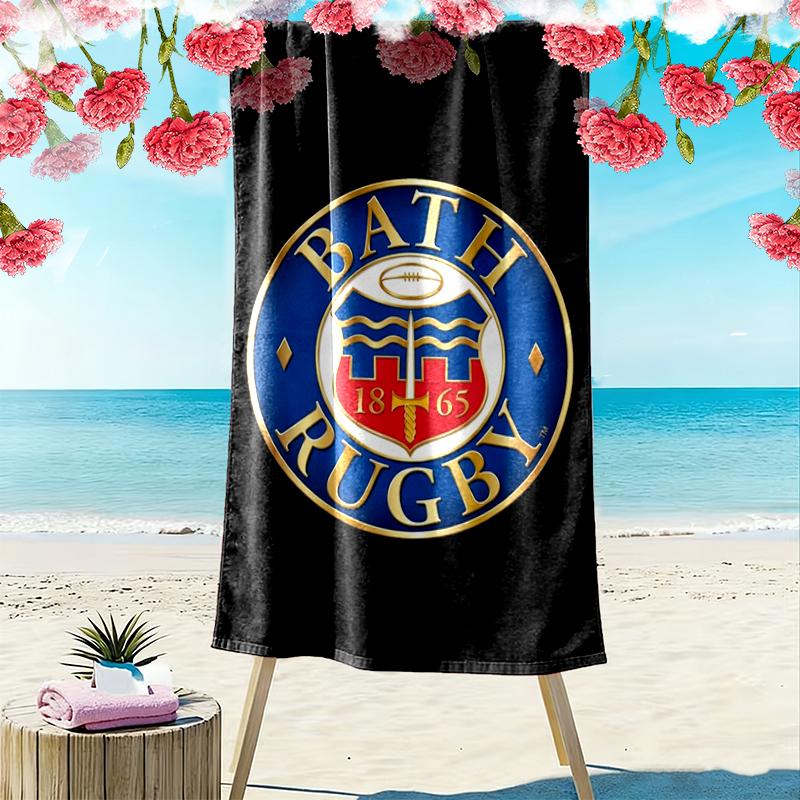 Bath Rugby Print Beach Towel Large Soft Quick Dry Towel For Beach Camping Swimming