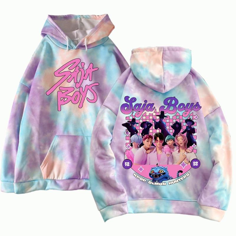 Аниме K-pop Охотник на демонов Мода Женская толстовка Аниме свитшот Харадзюку Пуловер Детские топы Уличная одежда