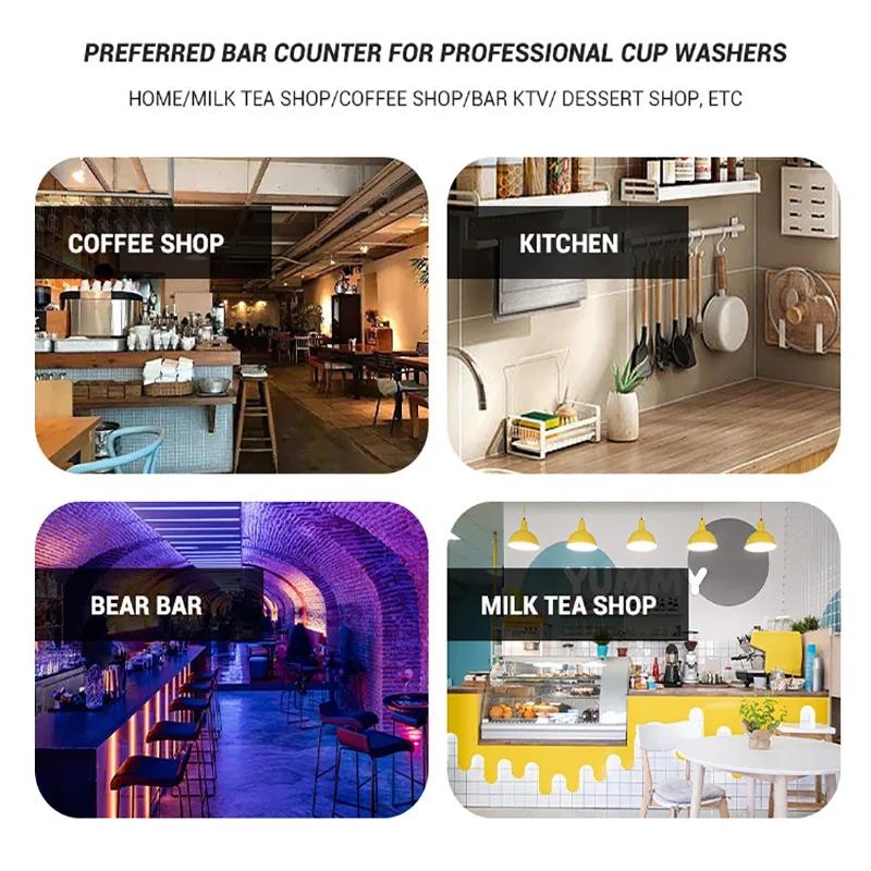 Автоматический ополаскиватель для стекла, мощная мойка для чашек для кухонной мойки, очиститель для детских бутылочек из нержавеющей стали, мойка для чашек для раковины с щеткой