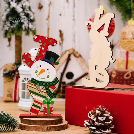 Рождественские настольные деревянные украшения Санта-Клаус Снеговик Гном Красочные буквы Многоразовые твердые деревянные праздничные украшения для стола Праздничные принадлежности Подарок