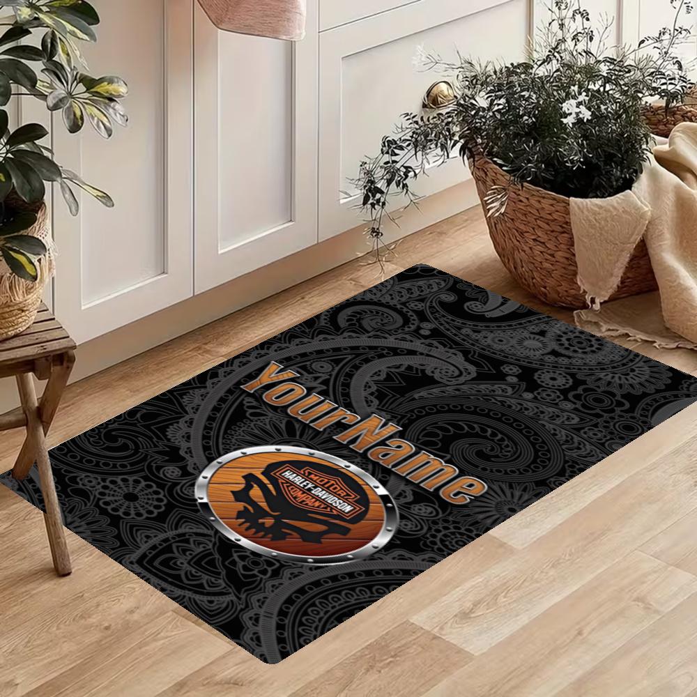 Harleydavidson Motorcycles Customize Your Name Kitchen Rug Runner Rug Laundry Mat Hallway Entryway The Best Gift Choice