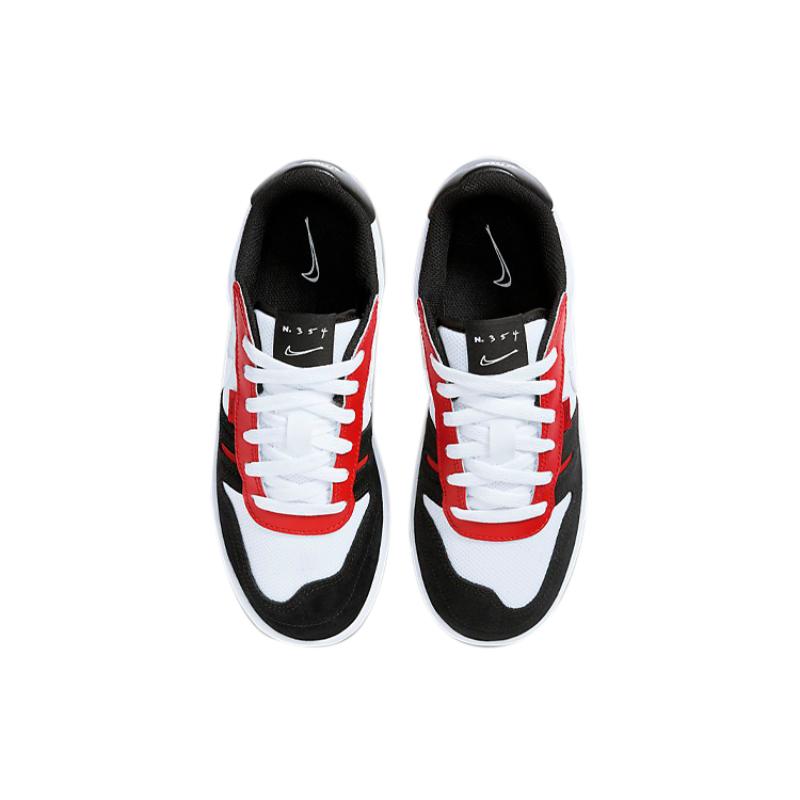 Nike Squash Type Slip Resistant Shock Absorbers Low Top Kids' Skateboarding Shoes Red White Sneakers CJ4119-101