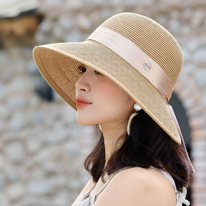 Праздничная соломенная шляпа, женская летняя шляпа от солнца, пляжная шляпа для путешествий на море, шляпа от солнца