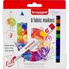 Bruynzeel Textile Markers - 8 Assorted Colors - Brush Tip for Customizing Clothing and Textiles