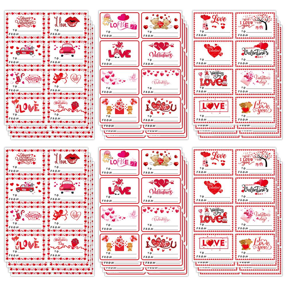 Valentines Day Gift Wrap Labels With Square Selfadhesive Stickers Party For