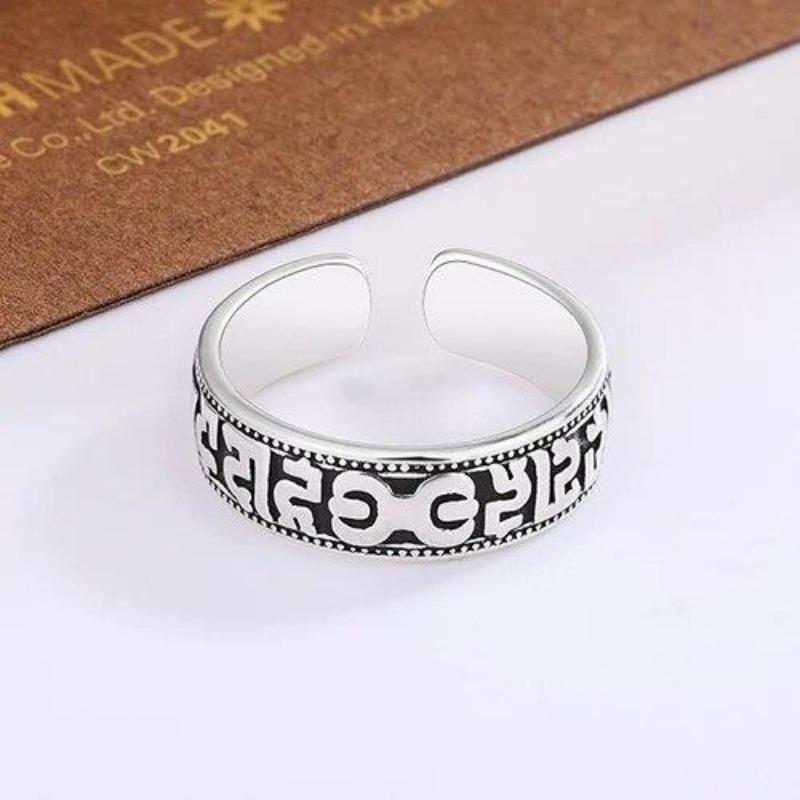 YIZIZAI, простое матовое кольцо с надписью «Загадай желание», для женщин и мужчин, креативное ретро-кольцо на палец с открытием, серебряного цвета, вечерние ювелирные изделия, подарки