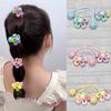 Корейские красочные мультяшные резинки для волос с цветами: Высококачественные, не повреждающие, эластичные резинки с бусинами для детских хвостиков