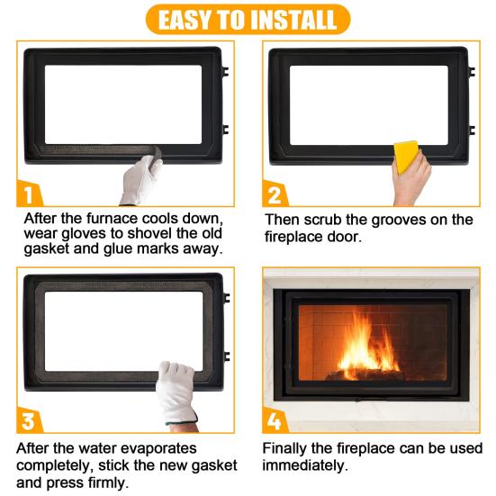 1 рулон каминной ленты, уплотнительная веревка, прокладка, самоклеящаяся, предотвращает утечку дыма, устойчивая к высоким температурам, плоская уплотнительная лента для дровяной печи