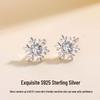 S925 Sterling Silver Blue Zircon Snowflake Stud Earrings - Versatile & Elegant Women's Christmas Jewelry