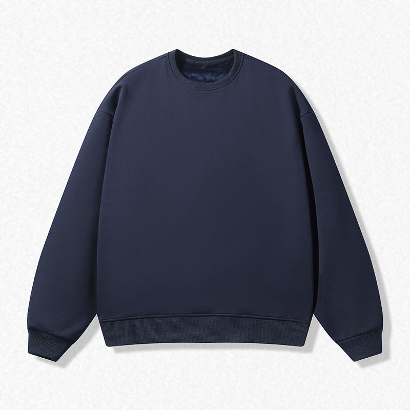 Pure Cotton Round Neck Sweatshirt for Men and Women Solid Color Loose Large Size Casual Sports Jacket Sweatshirt Couples Top Long Sleeve T-shirt