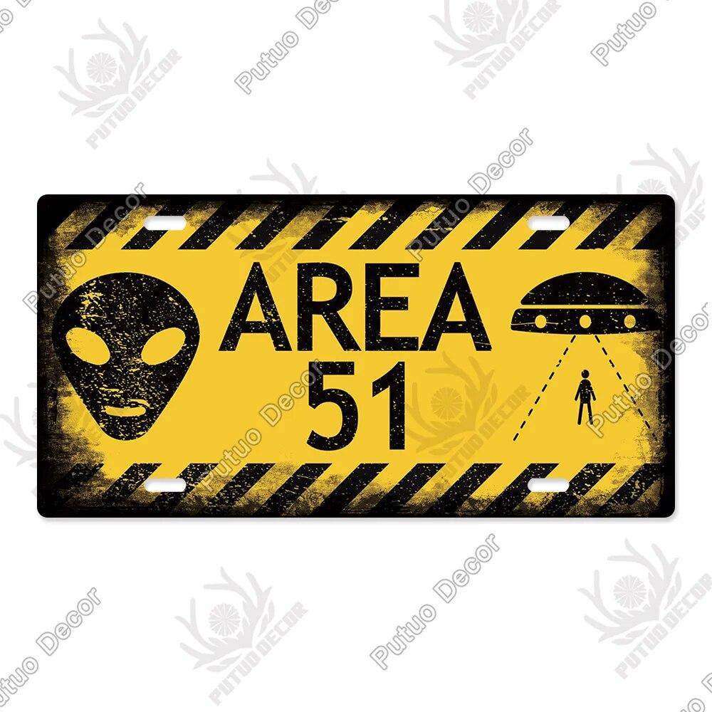 Putuo Decor Warning Metal Sign Plaque Metal Vintage Licenses Plate Tin Sign Wall Decor for Gas Station Pub Bar Beach Decoration