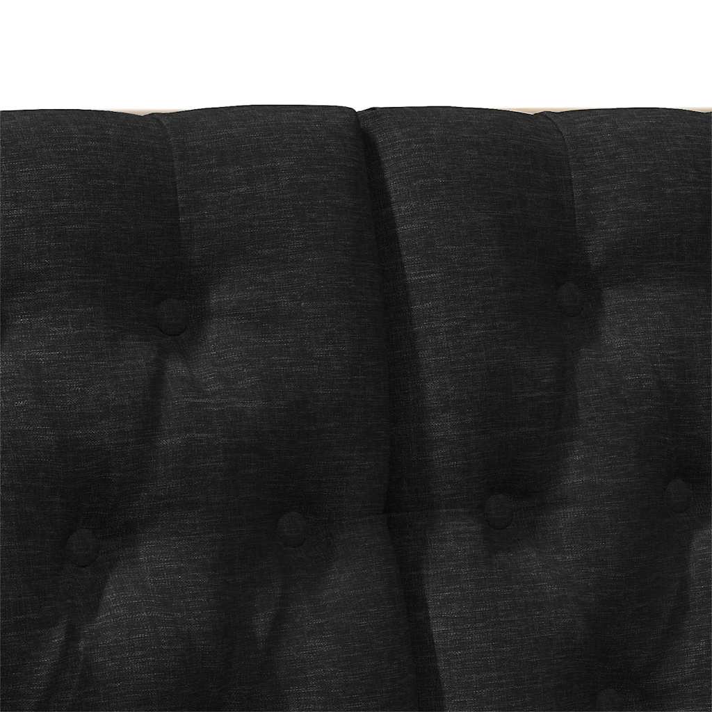 Padded Headboard in Black 120 cm Solid Pine Wood