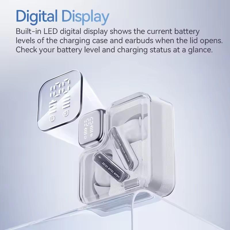 QCY MeloBuds Neo беспроводные наушники Bluetooth 5.3 светодиодный цифровой дисплей прозрачные наушники