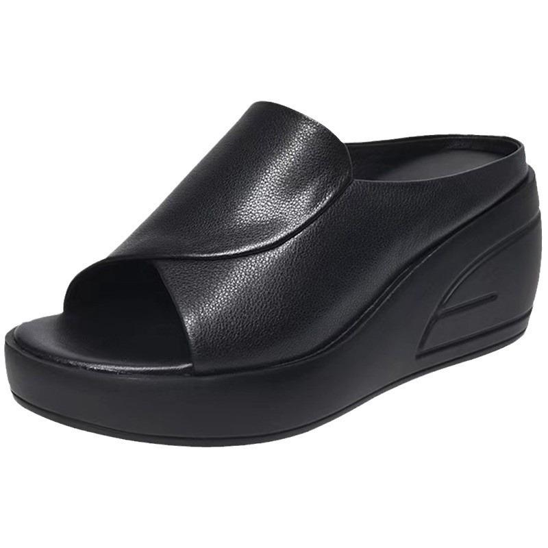 2025 Foreign Trade Summer Models Heightening Women's Sandals Korean Version Fashion Mother Soft-soled Shoes Cool Slippers Muffin Sandals Tide